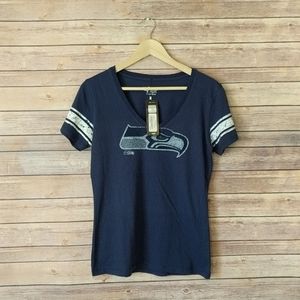 NWT Seahawks Blue V-neck T-shirt